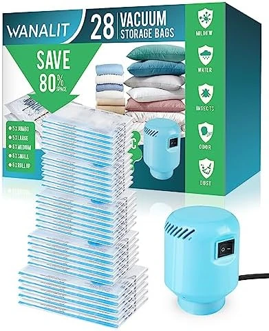Vacuum Storage Bags With Electric Air Pump, 15 Pack (3 Jumbo, 3 Large, 3 Medium, 3 Small, 3 Roll Up Bags) Space Saver Bag, Vacuum Sealer Bags For Clothes, Blanket, Duvets, Pillows, Comforters, Travel 11 Vacuum Storage Bags With Electric Air Pump, 15 Pack (3 Jumbo, 3 Large, 3 Medium, 3 Small, 3 Roll Up Bags) Space Saver Bag, Vacuum Sealer Bags For Clothes, Blanket, Duvets, Pillows, Comforters, Travel - Image 11