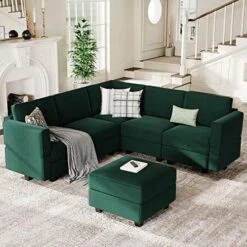 Belffin Modular Velvet Sectional Sofa With Chaise Lounge Sectional Sleeper Sofa With Storage Chaise Sofa Bed Couch For Living Room Blue… -Songmics Furniture Shop 51 WBAtw9lL. AC