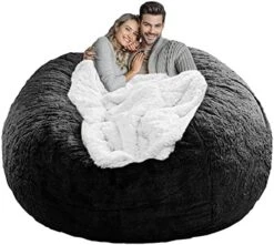LapEasy Giant Bean Bag Chair Cover(Cover Only,No Filler),Oversized Round Soft Fluffy PV Velvet Washable Lazy Sofa Bean Bag Bed Cover For Adults, Living Room Bedroom Furniture Outside Cover(Drak Grey) -Songmics Furniture Shop 51 eGu 9lkL. AC