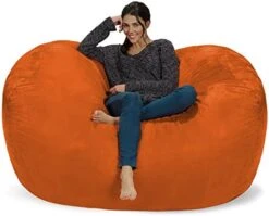 Chill Sack Bean Bag Chair Cover, 7-5-feet, Ultrafur - Charcoal -Songmics Furniture Shop 51 fu1mLegL. AC