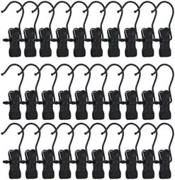 BEWISHOME 30 PCS Boot Hangers For Closet, Laundry Hooks With Clips, Boot Hanging Hold Clip, Clothes Pins, Space Saving Portable Travel Hangers Clip, Jeans, Tall Boots, Towel, Black FYC30B -Songmics Furniture Shop 51 gXrdy32L. AC 1