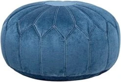 Madison Park Kelsey Round Floor Pillow Pouf Large-Soft Fabric, Polystyrene Beads Fill Ottoman Foot Stool-1 Piece Mid-Century Modern Floral Design Oversized Beanbag, Blue -Songmics Furniture Shop 51 hwToieZS. AC