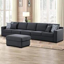 Asunflower Extra Arm Less Fabric Couches For Modular Sectional Sofa Couch Set Middle Part Sectional Couch, Deep Grey 12 Asunflower Extra Arm Less Fabric Couches For Modular Sectional Sofa Couch Set Middle Part Sectional Couch, Deep Grey -Songmics Furniture Shop 5104edXVRWL