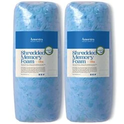 Amorstra Bean Bag Filler Shredded Memory Foam Filling 10 Pounds, Pillow Stuffing Bean Bag Refill Material For Pouf Ottoman Couch Cushion Dog Bed Stuffed Animals And Art Crafts - Blue