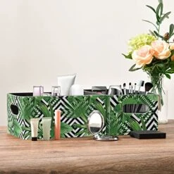 Exotic Jungle Palm Leaves Storage Basket Felt Storage Bin Collapsible Storage Box Shelves Cloth Baskets Organizer For Kids Bedroom Magazine -Songmics Furniture Shop 510ByMJnG1L