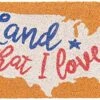 Avera Products | Land That I Love, Natural Coir Fiber Doormat, Anti-Slip PVC Or Latex Mat Back