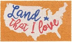 Avera Products | Land That I Love, Natural Coir Fiber Doormat, Anti-Slip PVC Or Latex Mat Back