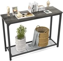Ecoprsio Console Table Sofa Table With Mesh Shelves, 2 Tier Entryway Table Foyer Table For Entryway, Front Hall, Hallway, Sofa, Couch, Living Room, Coffee Bar, Kitchen, Grey 15 Ecoprsio Console Table Sofa Table With Mesh Shelves, 2 Tier Entryway Table Foyer Table For Entryway, Front Hall, Hallway, Sofa, Couch, Living Room, Coffee Bar, Kitchen, Grey -Songmics Furniture Shop 510Her2UKL. AC