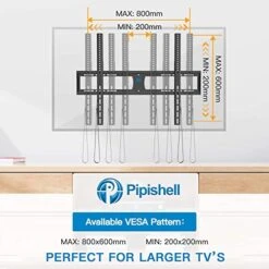 Pipishell Low Profile Fixed TV Wall Mount Bracket Ultra Slim For Most 42-90 Inch LCD OLED QLED 4K Plasma Flat Curved Screen TVs Up To132lbs Max VESA 800x600mm, Fits 16", 18", 24" Wood Studs 9 Pipishell Low Profile Fixed TV Wall Mount Bracket Ultra Slim For Most 42-90 Inch LCD OLED QLED 4K Plasma Flat Curved Screen TVs Up To132lbs Max VESA 800x600mm, Fits 16", 18", 24" Wood Studs -Songmics Furniture Shop 510I6QbDN0L