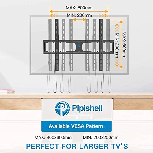 Pipishell Low Profile Fixed TV Wall Mount Bracket Ultra Slim For Most 42-90 Inch LCD OLED QLED 4K Plasma Flat Curved Screen TVs Up To132lbs Max VESA 800x600mm, Fits 16", 18", 24" Wood Studs 4 Pipishell Low Profile Fixed TV Wall Mount Bracket Ultra Slim For Most 42-90 Inch LCD OLED QLED 4K Plasma Flat Curved Screen TVs Up To132lbs Max VESA 800x600mm, Fits 16", 18", 24" Wood Studs - Image 4