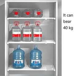 Adjustable Closet Organizer Storage Shelf Wall Mounted Kitchen Rack Space Saving Wardrobe Decorative Shelves Cabinet Holders (White, Length:19.68 - 31.49 Inch (50-80cm), Width:9.44 Inch (24cm)) -Songmics Furniture Shop 510LABQCFjL