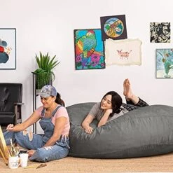 Jaxx 6 Foot Cocoon - Large Bean Bag Chair For Adults, Charcoal