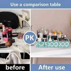 Homyfort Cosmetic Storage Basket Makeup Organizer, Multifunction DIY Adjustable Brush Holder Organizer Box Bins For Vanity, Bathroom Counter Or Dresser, Set Of 3 Blue 13 Homyfort Cosmetic Storage Basket Makeup Organizer, Multifunction DIY Adjustable Brush Holder Organizer Box Bins For Vanity, Bathroom Counter Or Dresser, Set Of 3 Blue -Songmics Furniture Shop 510UD368t0L