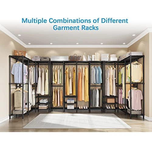 VIPEK V40 Wire Garment Rack Heavy Duty Clothes Rack For Hanging Clothes, Multi-Functional Bedroom Clothing Rack Freestanding Closet Wardrobe Rack, 76 Inch L X 15.7 Inch W X 75.6 Inch H, Max Load 900lbs, Black 4 VIPEK V40 Wire Garment Rack Heavy Duty Clothes Rack For Hanging Clothes, Multi-Functional Bedroom Clothing Rack Freestanding Closet Wardrobe Rack, 76 Inch L X 15.7 Inch W X 75.6 Inch H, Max Load 900lbs, Black - Image 4