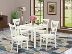 East West Furniture OXGR5-LWH-W 5 Piece Dining Room Furniture Set Includes A Square Kitchen Table And 4 Dining Chairs, 36x36 Inch, Linen White 12 East West Furniture OXGR5-LWH-W 5 Piece Dining Room Furniture Set Includes A Square Kitchen Table And 4 Dining Chairs, 36x36 Inch, Linen White -Songmics Furniture Shop 510jtE9ML. AC