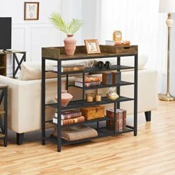 Yaheetech 6-Tier Shoe Rack Organizer, Shoe Shelf Organizer With Storage Box, Free Standing Shoe Storage Rack For Entryway, Living Room, Holds 24 Pairs Of Shoes, Industrial Style -Songmics Furniture Shop 510ks5H9hAL