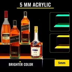 VEVOR LED Lighted Liquor Bottle Display Shelf, 40-inch LED Bar Shelves For Liquor, 2-Step Lighted Liquor Bottle Shelf For Home/Commercial Bar, Acrylic Lighted Bottle Display With Remote & App Control -Songmics Furniture Shop 510pIvQbgmL