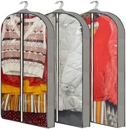 40" Garment Bags, Clear Moth Proof Suits Covers With 4" Gussetes, For Hanging Clothes Closet Storage Travel, Plastic Protector For Coat, Jacket, Sweater, Shirts, 3 Packs -Songmics Furniture Shop 510pJ791yaL. AC
