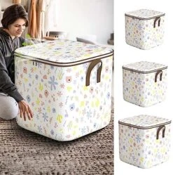 Xecvkr Storage Bins With Lids Closet Organizers And Storage Box Youfen Non-woven Zipper Storage Bag Moving Quilt Storage Basket Travel Large-capacity Clothing Storage Bag (Gray-S-13.77x9.84x7.87in) -Songmics Furniture Shop 510peLWyQOL. AC