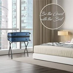 Bartnelli 2-Pack Folding Luggage Rack Collapsible Metal Suitcase Stand With Durable Black Nylon Straps- For Bedroom, Guest Room, Or Hotel (Black Steel) -Songmics Furniture Shop 510s5C6sxUL