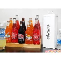 AuldHome Farmhouse Enamelware Straw Holder (White); Rustic Metal Straw Storage Canister -Songmics Furniture Shop 510tbSQFw7L