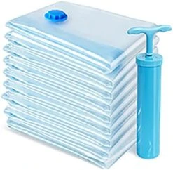 Vacuum Storage Bags Space Saving Bags For Comforters Clothes Pillow Bedding Blanket Storage, Double Zip Lock Seal & Leak Valve, Free Travel Hand Pump Included (4 Pack Medium - 28 * 20 Inches) -Songmics Furniture Shop 510wvrl7PkL. AC 1