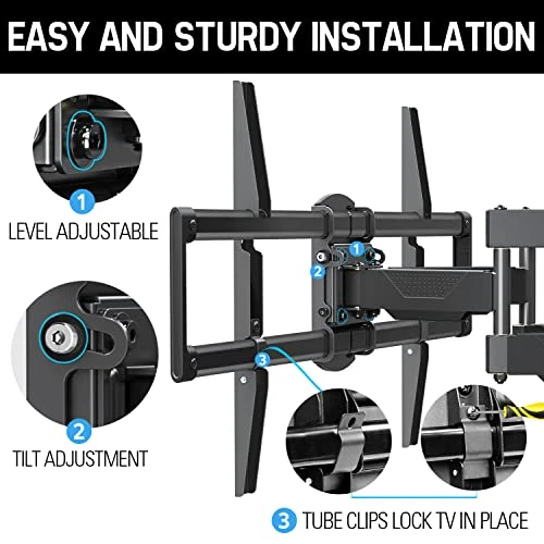 Mounting Dream Full Motion TV Mount For 42-75 Inch TVs, TV Wall Mount Bracket With Dual Articulating Arms, Fits 12” / 16” Wood Studs With VESA 600x400mm Up To 100lbs 5 Mounting Dream Full Motion TV Mount For 42-75 Inch TVs, TV Wall Mount Bracket With Dual Articulating Arms, Fits 12” / 16” Wood Studs With VESA 600x400mm Up To 100lbs - Image 5