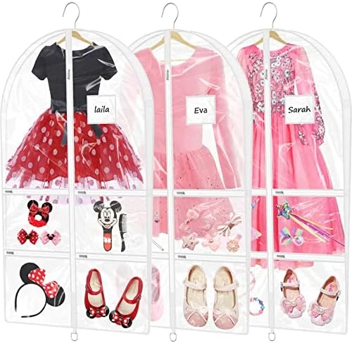 SDAWIN 40'' Clear Dance Costume Garment Bags For Dancers With 6 Zipper Pockets, PVC Waterproof 3.3" Gussetes For Competitions, Travel Clothes Organizer,1 Pack 7 SDAWIN 40'' Clear Dance Costume Garment Bags For Dancers With 6 Zipper Pockets, PVC Waterproof 3.3" Gussetes For Competitions, Travel Clothes Organizer,1 Pack - Image 7