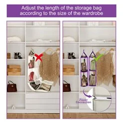 TABITORA Detachable Hanging Handbag Organizer Easy Unpack Hanging Organizer For Bags Purple 10 TABITORA Detachable Hanging Handbag Organizer Easy Unpack Hanging Organizer For Bags Purple -Songmics Furniture Shop 5115BA9E3FL
