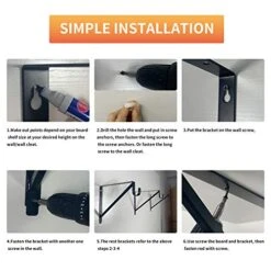 Kunzye 4 Pack Of Closet Rod Brackets,Heavy Duty Black Closet Shelf & Rod Brackets,Closet Shelves Bracket With Rod Shelving Support, With Screws -Songmics Furniture Shop 511Ag2SZ3iL