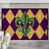 Caroline's Treasures 8133JMAT Mardi Gras Fleur De Lis Purple Green And Gold Indoor Or Outdoor Mat 24x36, Front Door Mat Indoor Outdoor Rugs For Entryway, Non Slip Washable Doormat Low Door Clearance,
