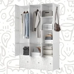JOISCOPE Portable Closet For Hanging Clothes, Combination Armoire, Modular Cabinet For Space Saving, Ideal Storage Organizer Cube For Books, Toys, 8 Cubes 25 JOISCOPE Portable Closet For Hanging Clothes, Combination Armoire, Modular Cabinet For Space Saving, Ideal Storage Organizer Cube For Books, Toys, 8 Cubes -Songmics Furniture Shop 511GngqK8EL. AC