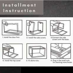 AEAS - Clear Plastic Stackable Foldable Shoe Boxes, Pack Of 2 Drop Front Shoe Container Organizer With Magnetic Closure For Sneaker Collection For Men And Women -Songmics Furniture Shop 511L4gt3ldL