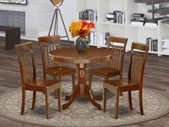 East West Furniture Wooden Dining Table Set- 4 Great Dining Room Chairs - A Lovely Round Dining Table- Faux Leather Seat And Cappuccino Finish Round Wooden Table 20 East West Furniture Wooden Dining Table Set- 4 Great Dining Room Chairs - A Lovely Round Dining Table- Faux Leather Seat And Cappuccino Finish Round Wooden Table -Songmics Furniture Shop 511MaE0riL. AC