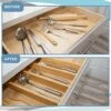 Vadora Collection Adjustable Bamboo Drawer Dividers Large 17"-22" - Expandable Long Drawer Organizers Separators For Kitchen, Dresser, Bedroom, Bathroom, Office And Garage, Set Of 4 - Natural Color