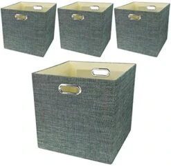 Posprica 3X Thicker Collapsible Storage Bins,13×13 Foldable Storage Cube Boxes Fabric Drawer For Closet Shelf Cabinet Bookcase -Songmics Furniture Shop 511OULRTzaL. AC
