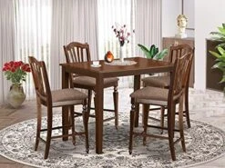 East West Furniture YACH5-BLK-LC Dining Table Set, 5-Piece -Songmics Furniture Shop 511ULFyjkEL. AC