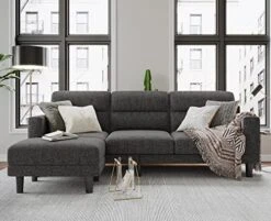 Belffin Fabric Sectional Couch With Reversible Ottoman L Shaped Sofa With Chaise 3 Seat Modern Sectional Sofa Charcoal Grey -Songmics Furniture Shop 511WCzS9CIL. AC