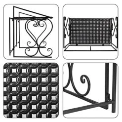 DoubleWin Kitchen Microwave Oven Rack Shelf, Over The Microwave Stand Shelf Countertop, Metal Microwave Counter Stand, Toaster Oven Stand Shelf, Black -Songmics Furniture Shop 511X5kiW4sL