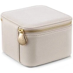 Vlando Small Jewelry Box Organizer,Travel Jewelry Storage With 6 Velvet Jewelry Zipper Pockets,Premium Petal Hardware Jewelry Case For Women Girls Gift (white) 15 Vlando Small Jewelry Box Organizer,Travel Jewelry Storage With 6 Velvet Jewelry Zipper Pockets,Premium Petal Hardware Jewelry Case For Women Girls Gift (white) -Songmics Furniture Shop 511b9hWRXnL