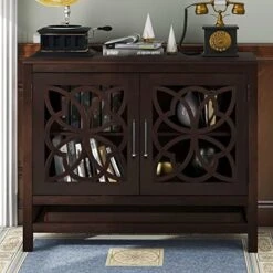 P PURLOVE Accent Storage Cabinet With Adjustable Shelf, French Style Wood Sideboard And Buffet Cabinet Table With Storage For/Kitchen/Dining Room/Living Room/Entryway -Songmics Furniture Shop 511p9xtMZCL. AC