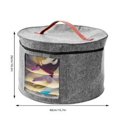 ZIAERKOR Hat Storage Boxes For Women Large Round, Cowboy Hat Boxes Storage Travel,Hat Box Hard Case Round Foldable With Handle & Dustproof Lid Stuffed Animal Toy Storage 15.7" D X 10.2" H 10 ZIAERKOR Hat Storage Boxes For Women Large Round, Cowboy Hat Boxes Storage Travel,Hat Box Hard Case Round Foldable With Handle & Dustproof Lid Stuffed Animal Toy Storage 15.7" D X 10.2" H -Songmics Furniture Shop 511ugQrxrHL
