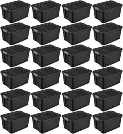 Sterilite 7.5 Gallon Stackable Rugged Industrial Storage Tote Containers With Gray Latching Clip Lids For Garage, Attic, Or Worksite, Black (6 Pack) 28 Sterilite 7.5 Gallon Stackable Rugged Industrial Storage Tote Containers With Gray Latching Clip Lids For Garage, Attic, Or Worksite, Black (6 Pack) -Songmics Furniture Shop 511vvPK1SL. AC