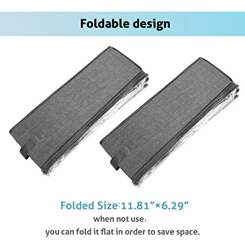 Under Bed Shoe Storage Organizer,Closet Shoes Storage Boxes Bin Container (2 Pack Fits 24 Pairs) With Clear Cover And Reinforced Handle For Sneakers,Clothes, Toys, Gray With Printing 5 Under Bed Shoe Storage Organizer,Closet Shoes Storage Boxes Bin Container (2 Pack Fits 24 Pairs) With Clear Cover And Reinforced Handle For Sneakers,Clothes, Toys, Gray With Printing - Image 5