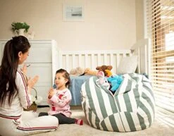 Wekapo Stuffed Animal Storage Bean Bag Chair Cover For Kids | Stuffable Zipper Beanbag For Organizing Children Plush Toys Large Premium Cotton Canvas -Songmics Furniture Shop 51255cUxfjL