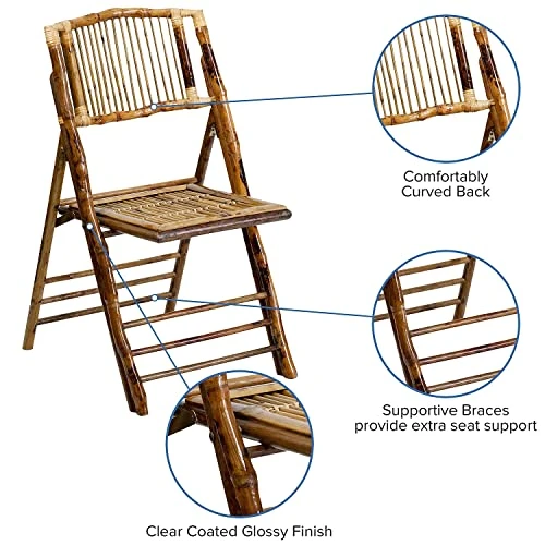 Flash Furniture American Champion Bamboo Folding Chair 3 Flash Furniture American Champion Bamboo Folding Chair - Image 3
