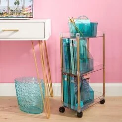 MDesign Plastic Slim Oval 2 Gallon Trash Can Wastebasket Garbage Bin - Decorative Themed Basket For Bathroom, Bedroom, Office - Hold Trash, Waste, Recycling - Pebbles Collection - Blue 16 MDesign Plastic Slim Oval 2 Gallon Trash Can Wastebasket Garbage Bin - Decorative Themed Basket For Bathroom, Bedroom, Office - Hold Trash, Waste, Recycling - Pebbles Collection - Blue -Songmics Furniture Shop 512Bs4tPUAL