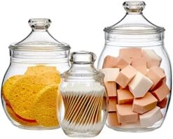 Amazing Abby - Kathy - Acrylic Bathroom Canister (40 Oz), Plastic Apothecary Jar For Vanity, BPA-Free And Shatter-Proof, Great For Bath Sponges, Shower Balls, Loofah Pads, And More -Songmics Furniture Shop 512GDNaUIzL. AC