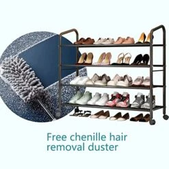 AOSENKO 4 Tier Shoe Rack For Closet,Black Metal Shoe Rack Storage Organizer Suitable For Entrance, Bathroom, Corridor, Living Room,Closet Shoe Rack -Songmics Furniture Shop 512UFrn0YAL