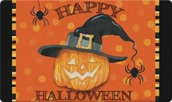 Toland Home Garden 800264 Witch Pumpkin Fall Door Mat 18x30 Inch Halloween Outdoor Doormat For Entryway Indoor Entrance